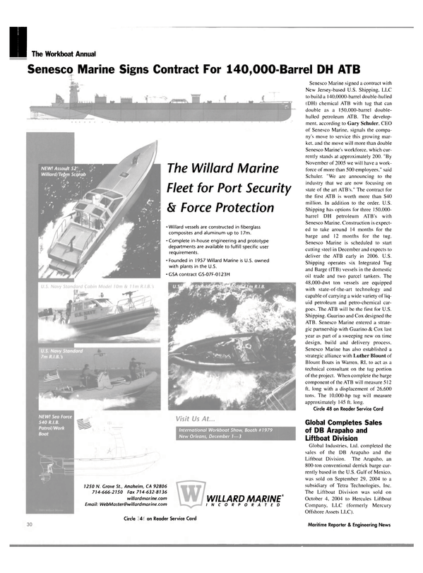 Maritime Reporter Magazine, page 30,  Nov 2004