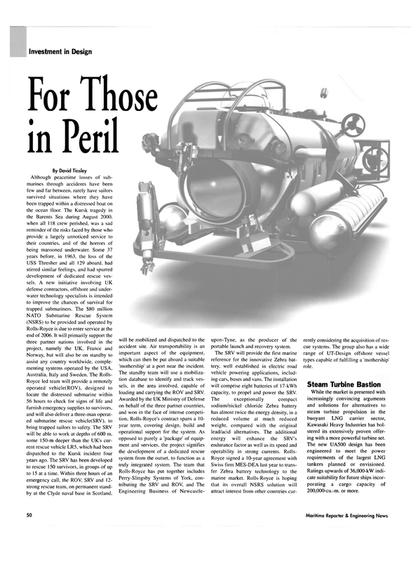 Maritime Reporter Magazine, page 48,  Nov 2004