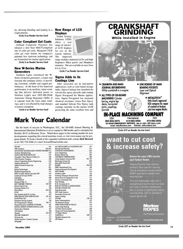 Maritime Reporter Magazine, page 15,  Dec 2004