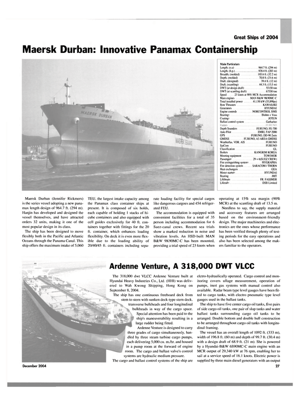 Maritime Reporter Magazine, page 27,  Dec 2004