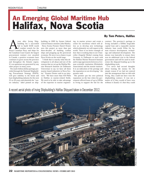 Maritime Reporter Magazine, page 22,  Feb 2013