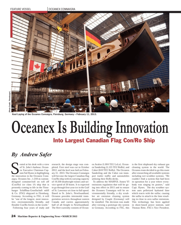 Maritime Reporter Magazine, page 24,  Mar 2013