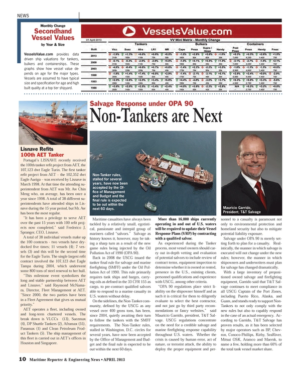 Maritime Reporter Magazine, page 10,  Apr 2013