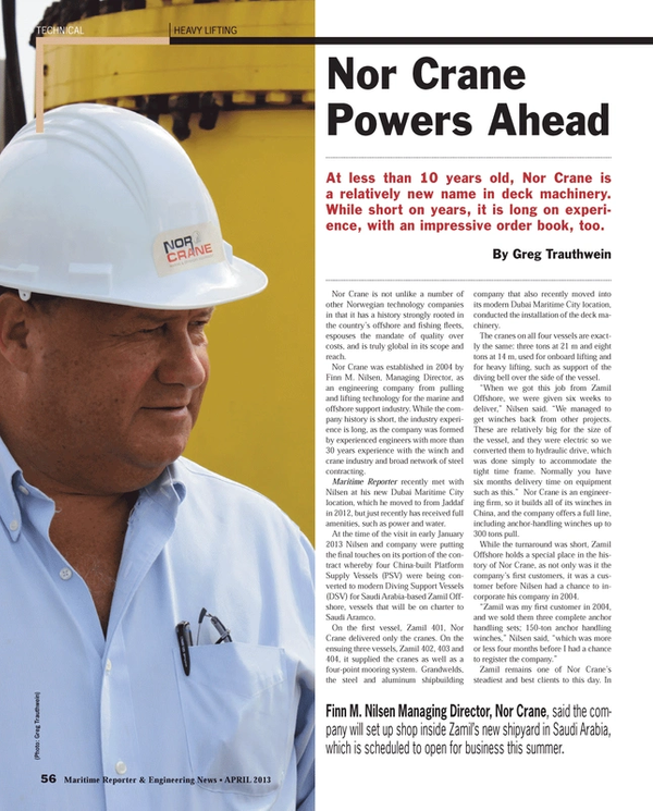 Maritime Reporter Magazine, page 56,  Apr 2013