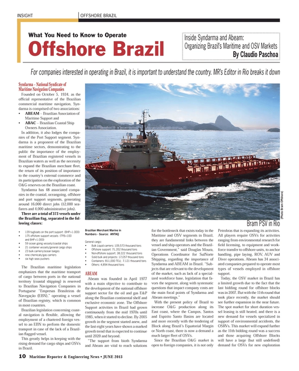Maritime Reporter Magazine, page 10,  Jun 2013