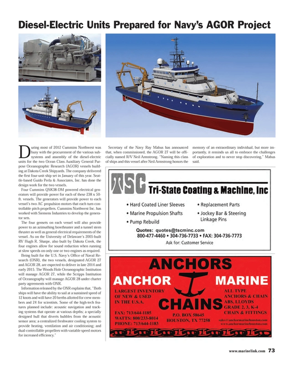 Maritime Reporter Magazine, page 73,  Jun 2013