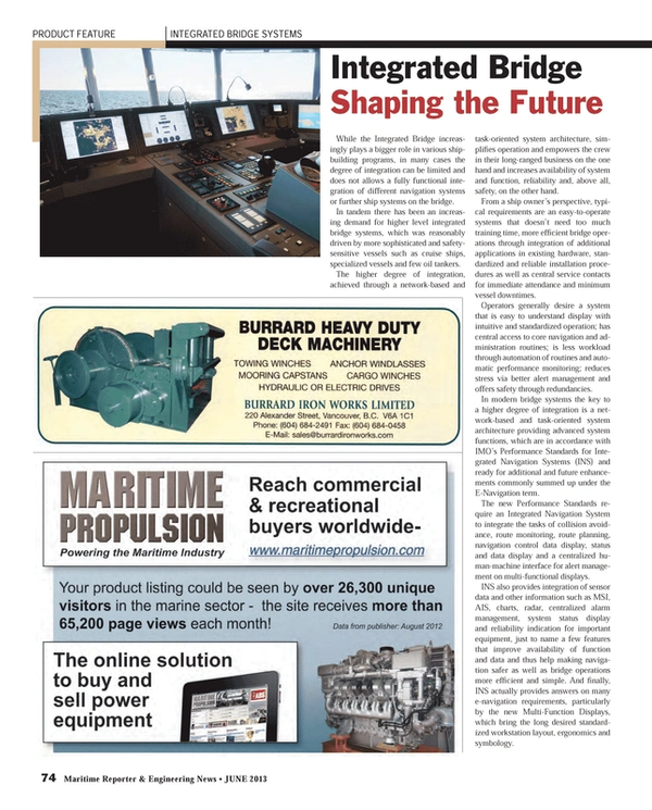 Maritime Reporter Magazine, page 74,  Jun 2013