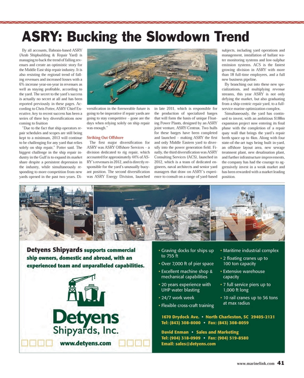 Maritime Reporter Magazine, page 41,  Aug 2013