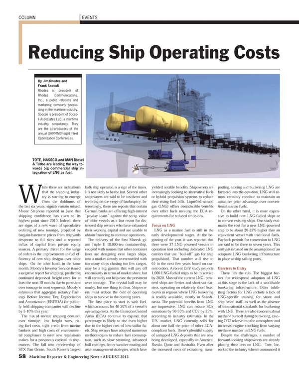 Maritime Reporter Magazine, page 58,  Aug 2013