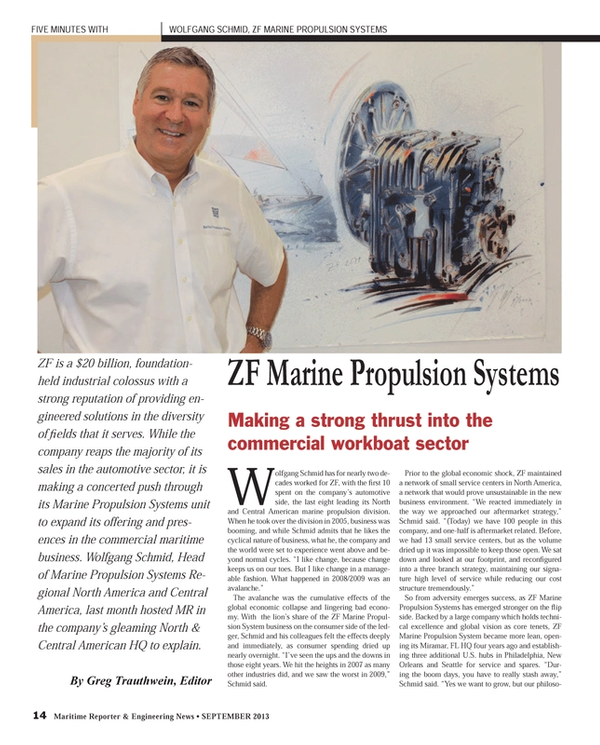 Maritime Reporter Magazine, page 14,  Sep 2013