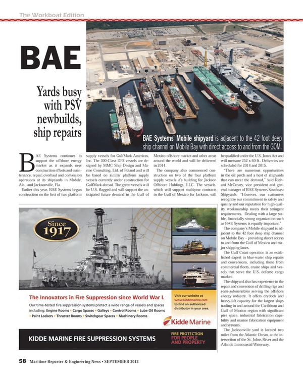 Maritime Reporter Magazine, page 58,  Sep 2013