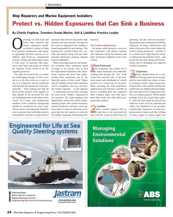 Maritime Reporter Magazine, page 24,  Oct 2013