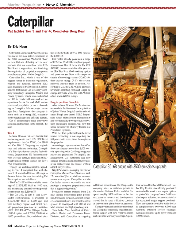 Maritime Reporter Magazine, page 44,  Nov 2013