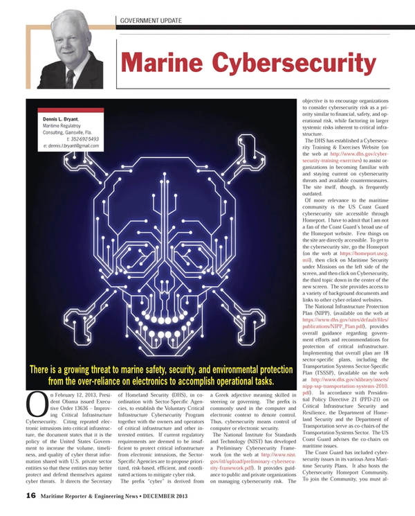 Maritime Reporter Magazine, page 16,  Dec 2013