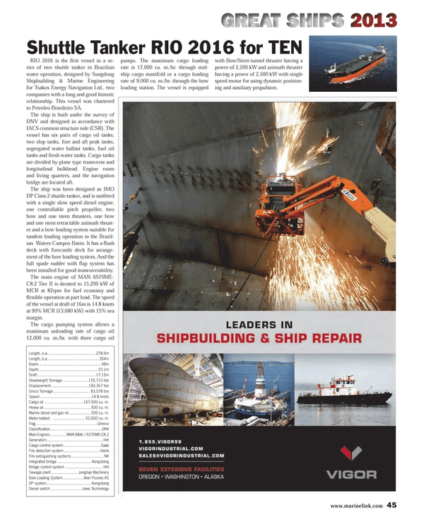 Maritime Reporter Magazine, page 45,  Dec 2013