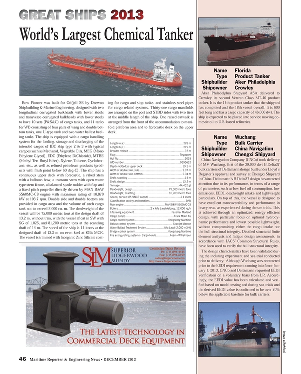 Maritime Reporter Magazine, page 46,  Dec 2013