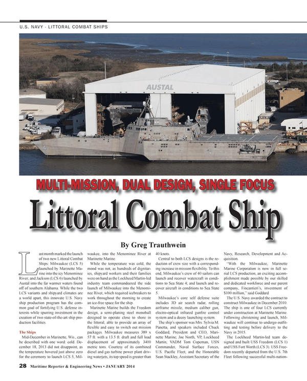 Maritime Reporter Magazine, page 28,  Jan 2014