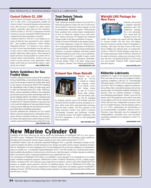 Maritime Reporter Magazine, page 54,  Jan 2014