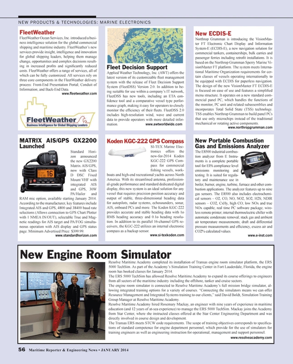 Maritime Reporter Magazine, page 56,  Jan 2014