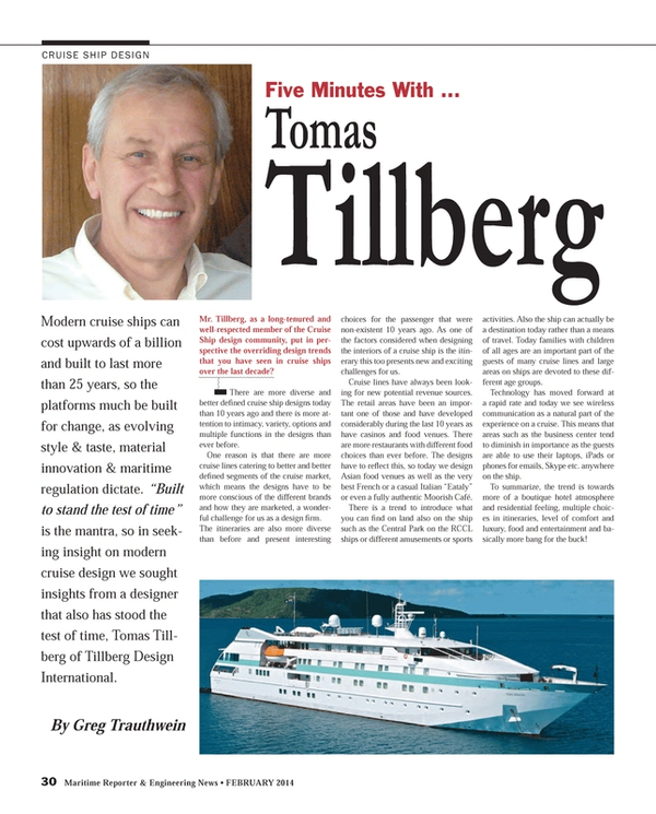 Maritime Reporter Magazine, page 30,  Feb 2014