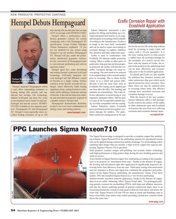 Maritime Reporter Magazine, page 54,  Feb 2014