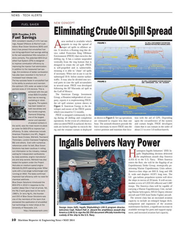 Maritime Reporter Magazine, page 10,  May 2014