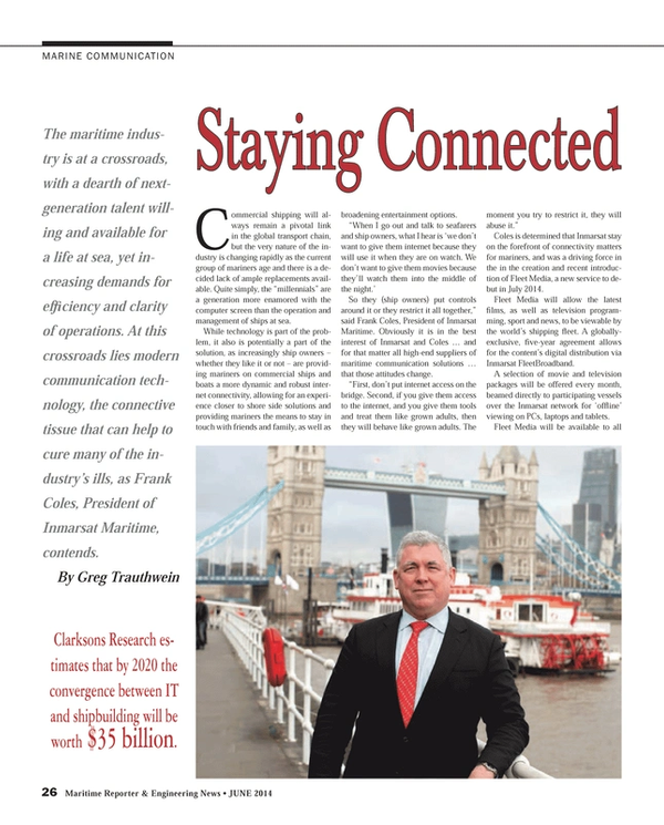 Maritime Reporter Magazine, page 26,  Jun 2014