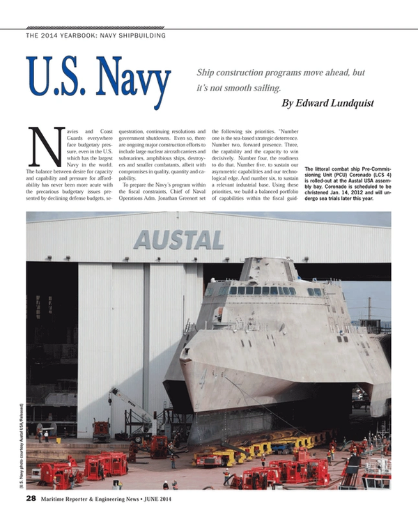 Maritime Reporter Magazine, page 28,  Jun 2014