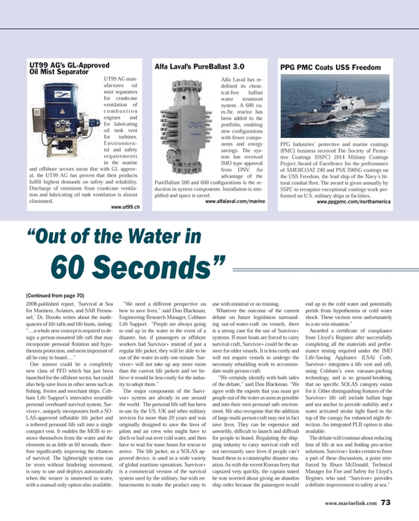 Maritime Reporter Magazine, page 73,  Jun 2014