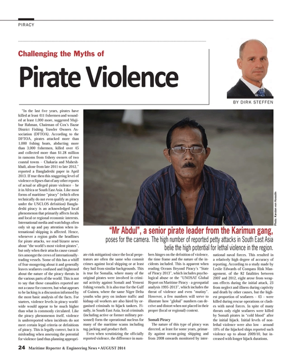 Maritime Reporter Magazine, page 24,  Aug 2014