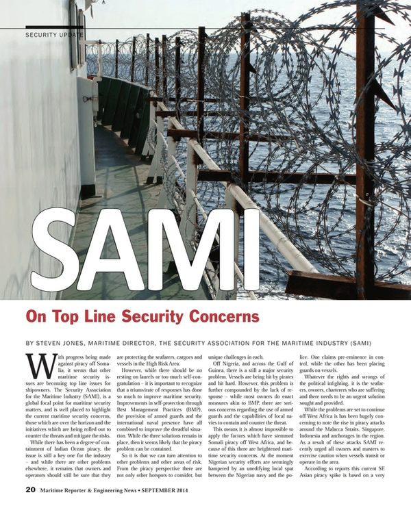 Maritime Reporter Magazine, page 20,  Sep 2014