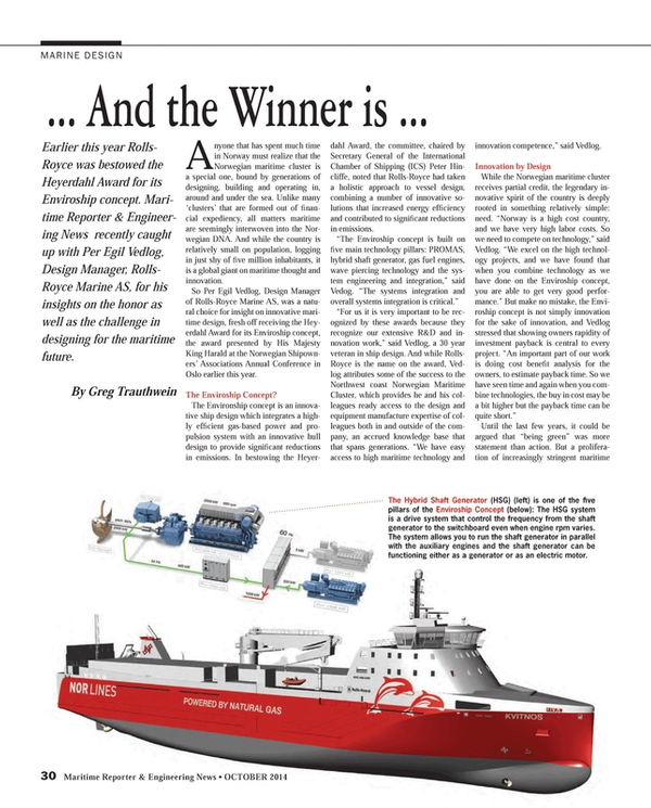 Maritime Reporter Magazine, page 30,  Oct 2014
