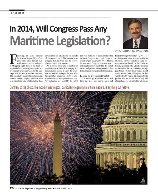 Maritime Reporter Magazine, page 26,  Nov 2014