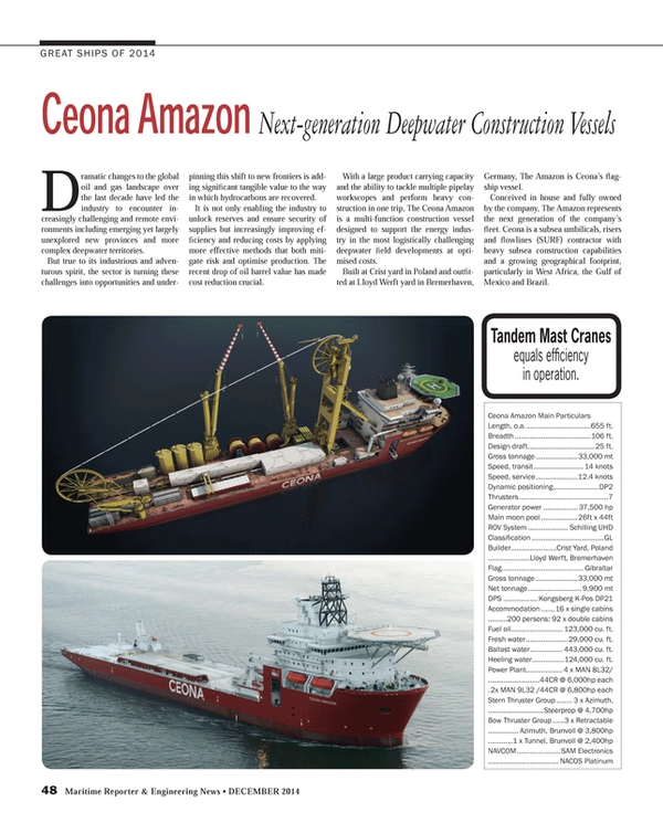 Maritime Reporter Magazine, page 48,  Dec 2014