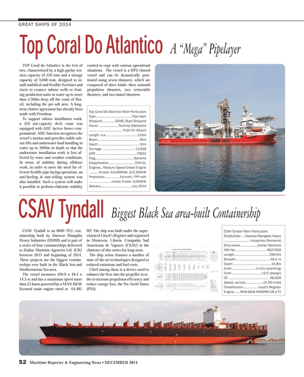 Maritime Reporter Magazine, page 52,  Dec 2014