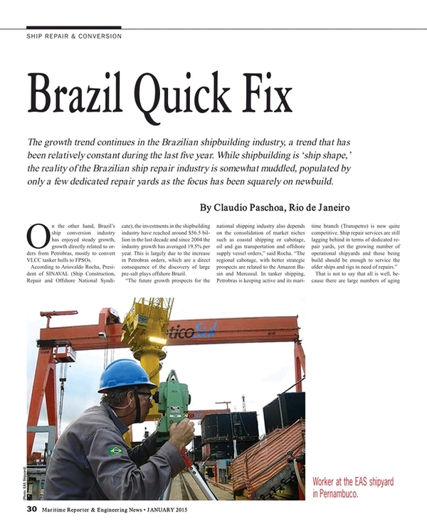 Maritime Reporter Magazine, page 30,  Jan 2015