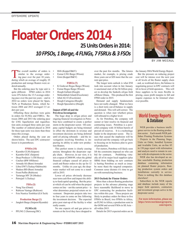 Maritime Reporter Magazine, page 16,  Feb 2015