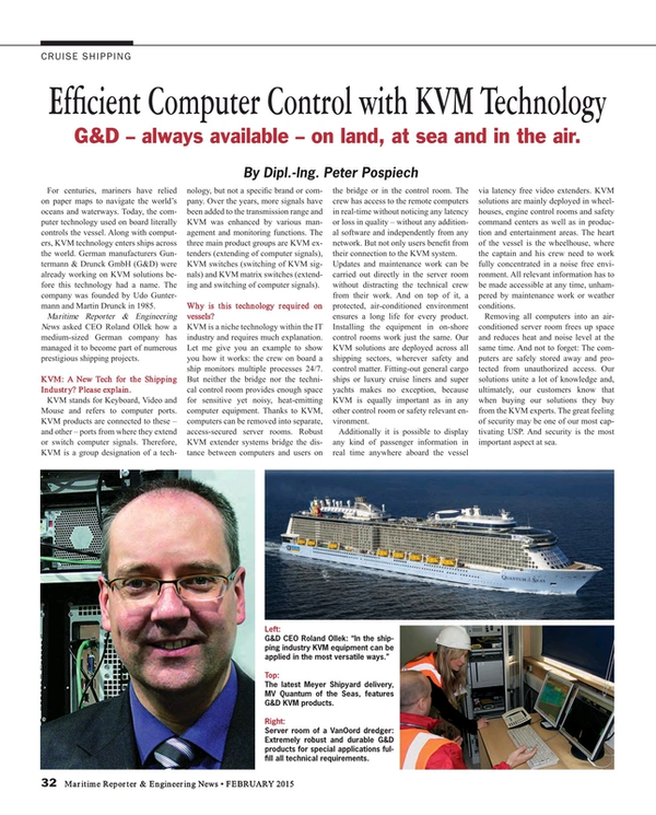 Maritime Reporter Magazine, page 32,  Feb 2015