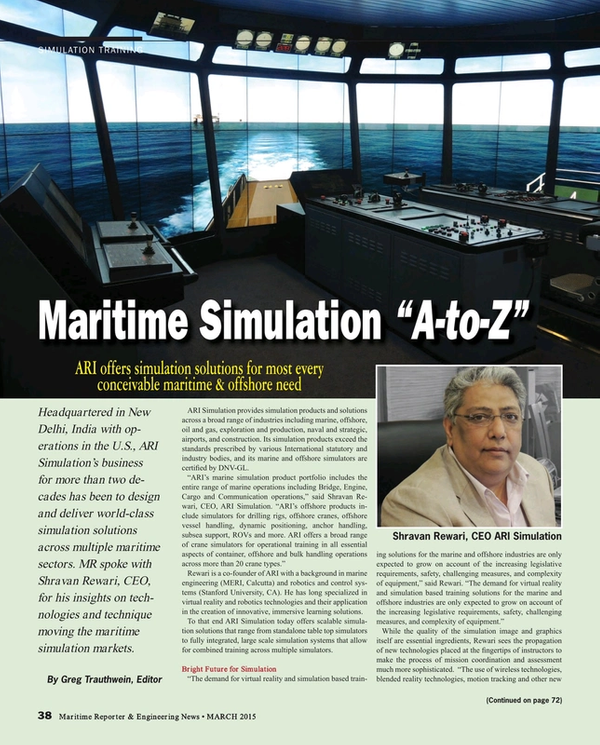 Maritime Reporter Magazine, page 38,  Mar 2015