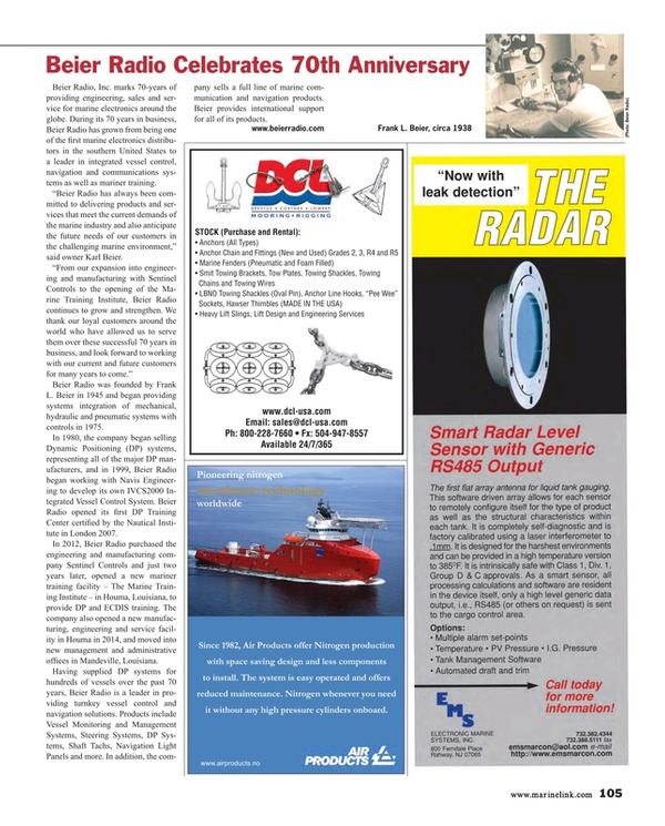Maritime Reporter Magazine, page 105,  Apr 2015