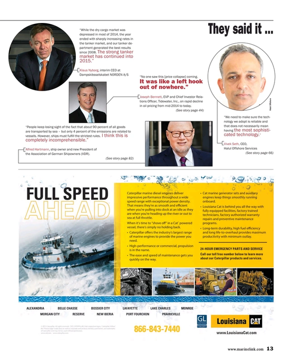 Maritime Reporter Magazine, page 13,  Apr 2015