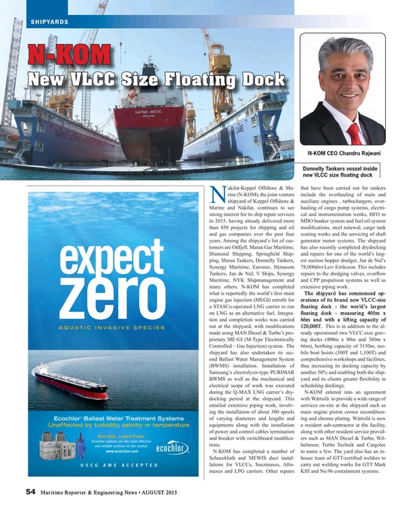 Maritime Reporter Magazine, page 54,  Aug 2015