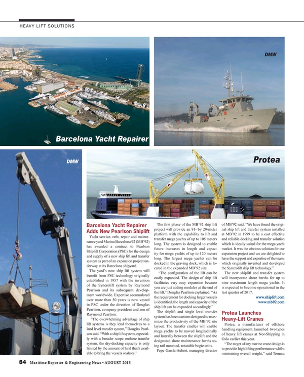 Maritime Reporter Magazine, page 84,  Aug 2015