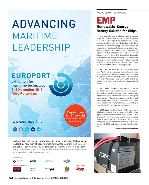 Maritime Reporter Magazine, page 62,  Sep 2015