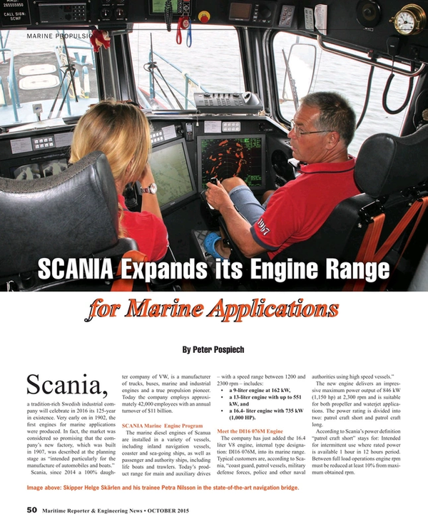 Maritime Reporter Magazine, page 50,  Oct 2015