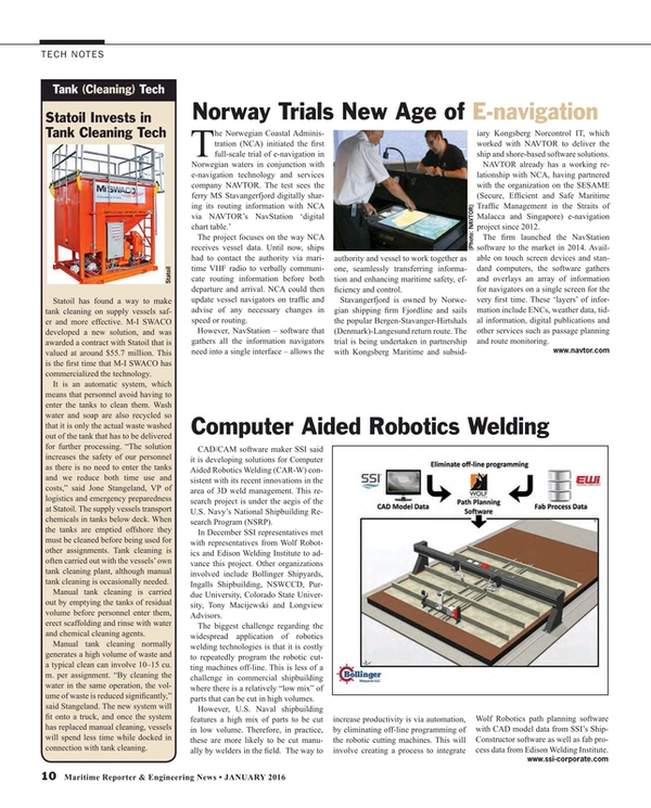 Maritime Reporter Magazine, page 10,  Jan 2016