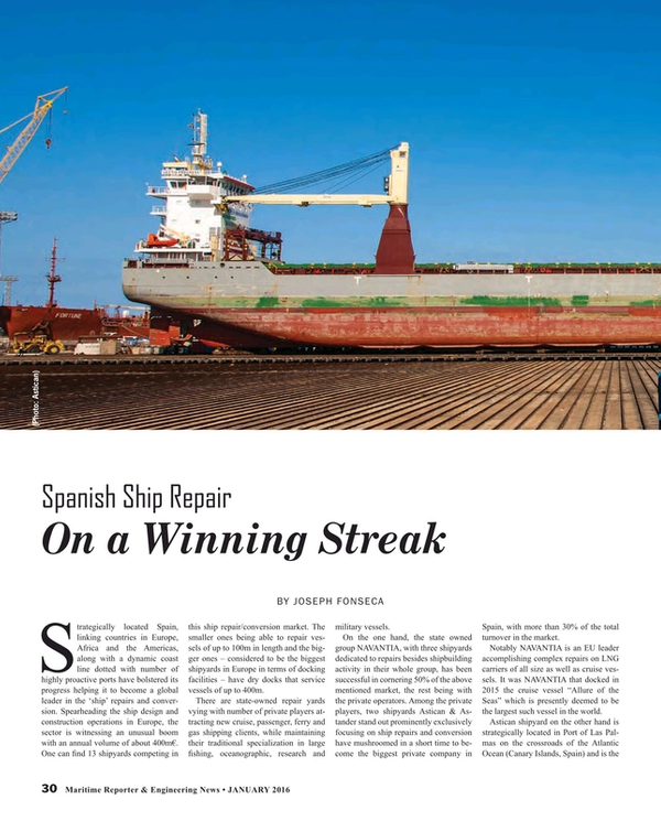 Maritime Reporter Magazine, page 30,  Jan 2016