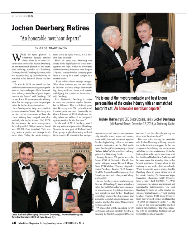 Maritime Reporter Magazine, page 10,  Feb 2016