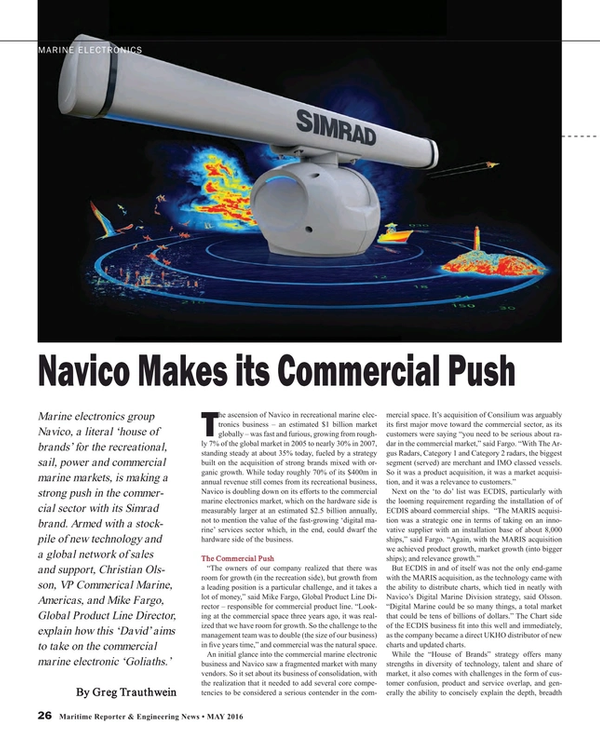 Maritime Reporter Magazine, page 26,  May 2016