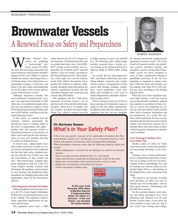 Maritime Reporter Magazine, page 14,  Jul 2016